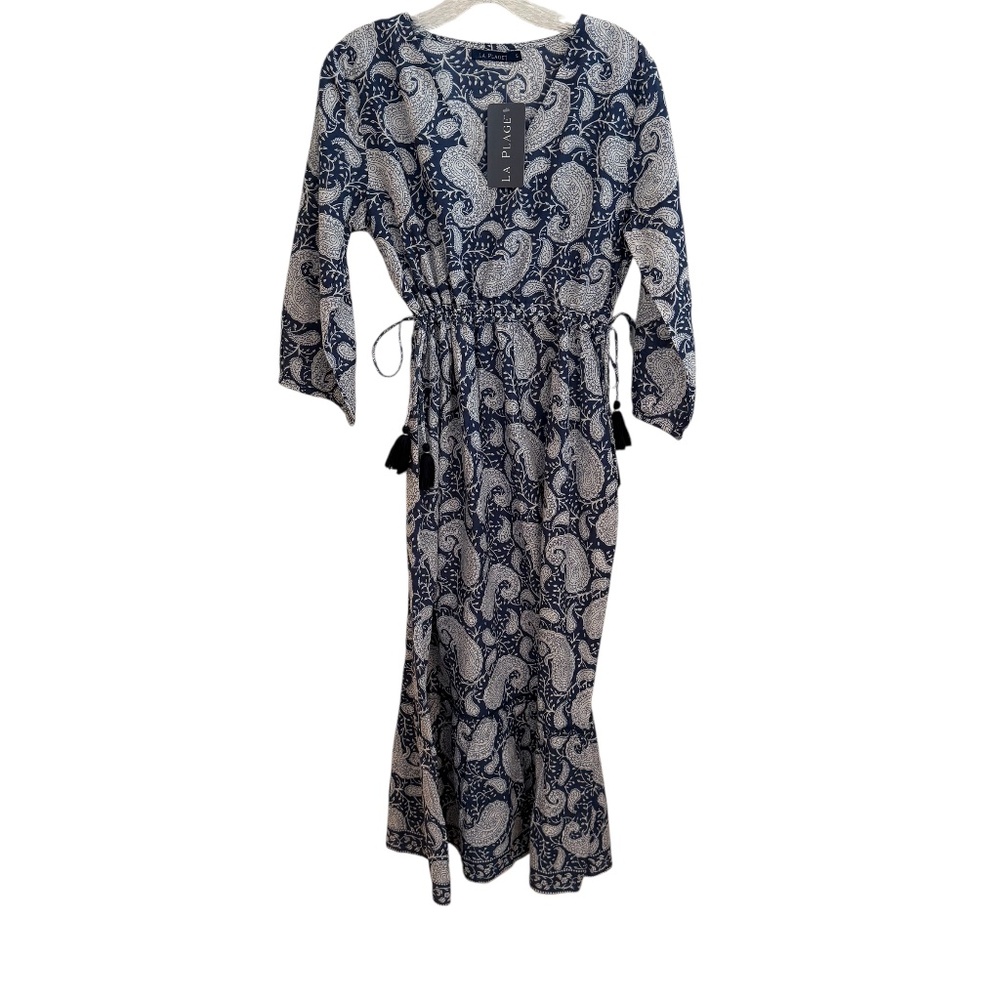 La Plage blue/white paisley Kaftan - new with tag